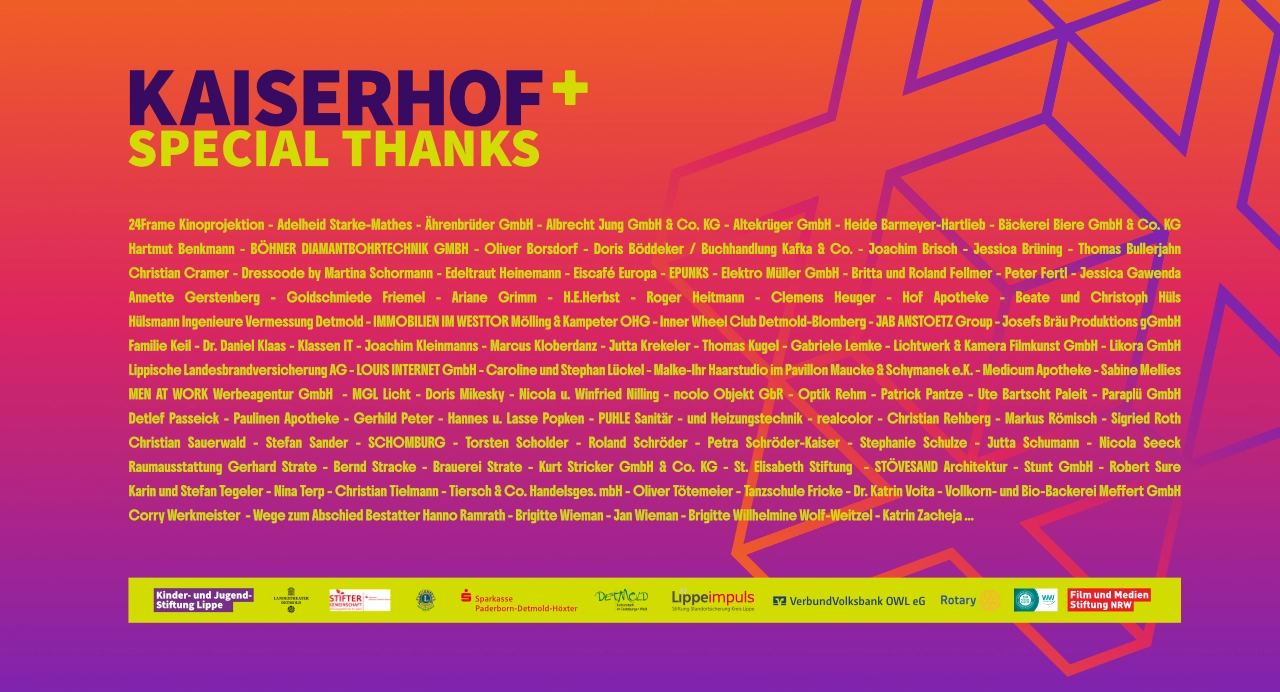 Special Thanks: Sponsoren und Foerderer Kino und Kultur Detmold e.V.