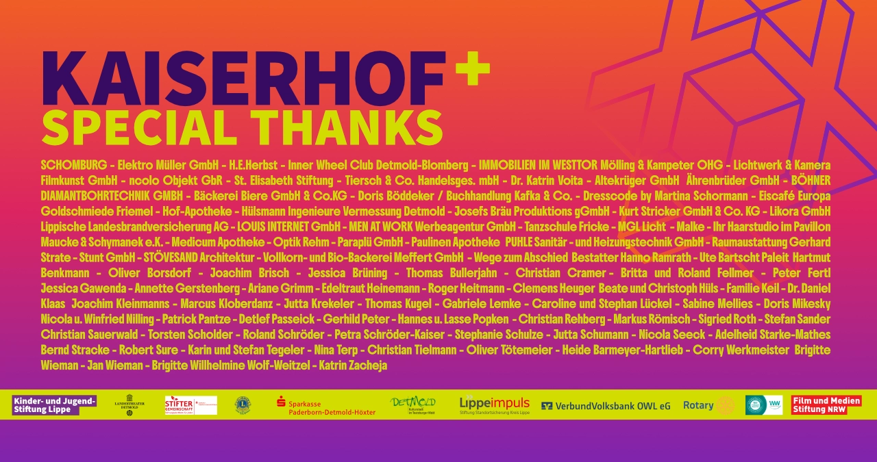Special Thanks: Sponsoren und Foerderer Kino und Kultur Detmold e.V.